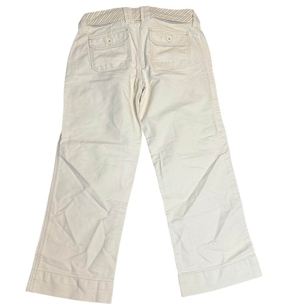 Aeropostale Khaki Belted Twill Pants, Y2K Butterfly Green Embroidery, Size 32 - Picture 4 of 7